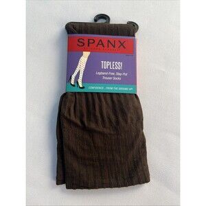 SPANX Topless Stay-Put Trouser Socks Brown Rib Women's Size Regular New